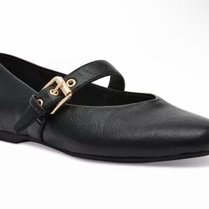 DV by Dolce Vita Black Flats with Gold Buckle